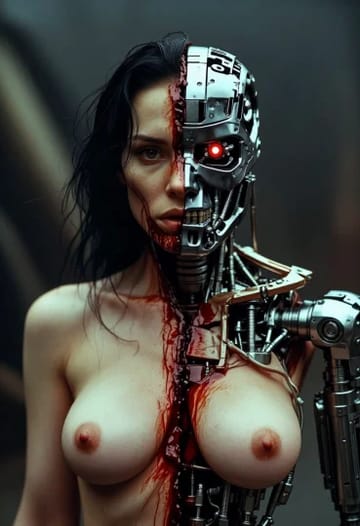 T-800 Half Machine Gezicht