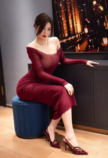 Vestido Midi Vermelho Vinho Transparente